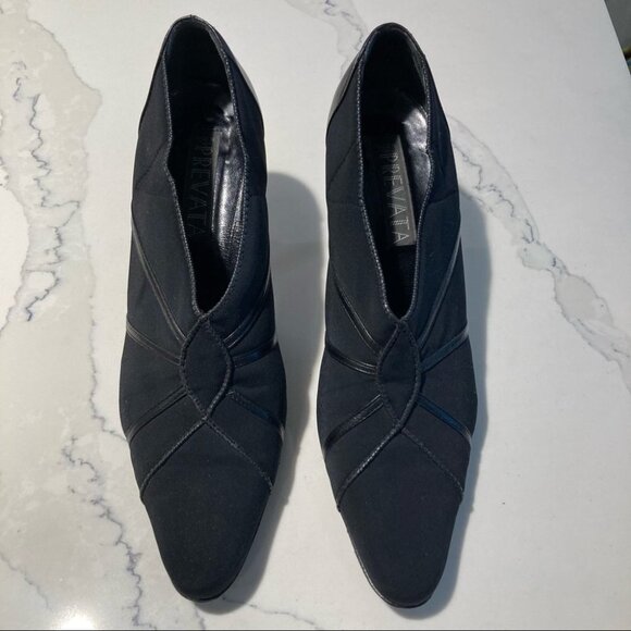 PREVATA Sz 9B Fabric and Leather 2” Heel Y2K  Style Made in Italy Shoes - Picture 2 of 10